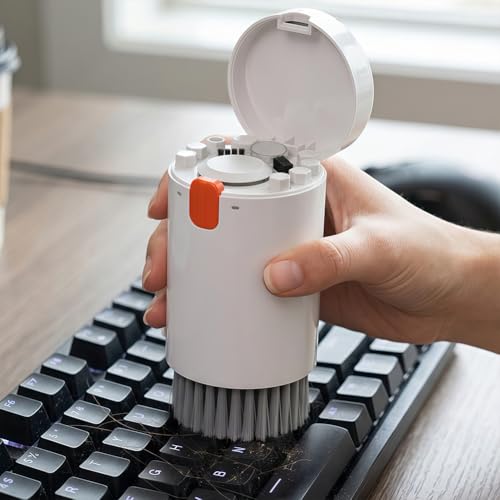 20 in 1 Multifunctional Cleaner Kit for Electronic Devices, Keyboard Cleaning Brush, Headphones Cleaner Kit for AirPods, Multi-Tool for Cleaning Laptop, Earbuds, Camera, Cellphones,White - color: white