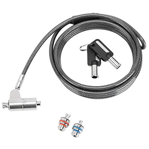 Targus DEFCON 3-in-1 Lock, Keyed Cable Retail Lock for Laptop Computer and Desktop Security Cable (ASP85GL) - size: 3-in-1 Lock, style: Keyed Cable
