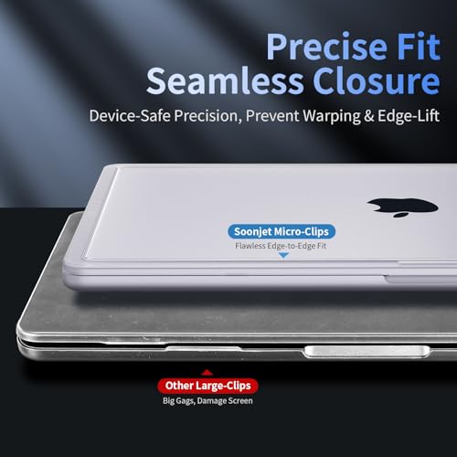 Soonjet for MacBook Air 15 inch Case M5 M4 M3 M2 2026-2023 | Anti Crack Upgrade | Matte Protective Hard Shell Laptop Cover | Frost Clear - color: Transparent Clear