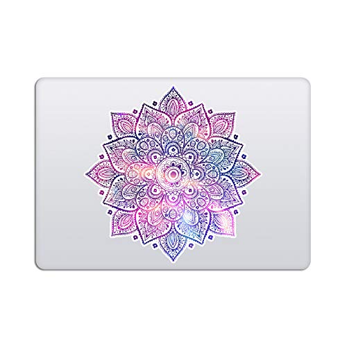 Mandala Laptop Sticker Decal - Removable Waterproof White Vinyl Decals Stickers - Mandalas Purple Pink Sticker Starry Night Partial Skin Compatible with Computer MacBook Air Pro 13 15 inch Mac - color: Pink on White (Darker Laptop)