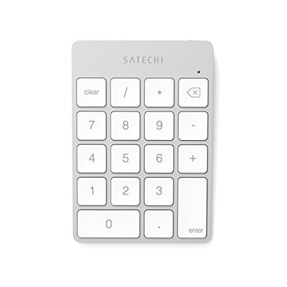 Satechi Slim Aluminum Bluetooth Keypad, Wireless Number Pad with 18 Keys, Micro USB Rechargeable Numpad, External Number Pad for MacBook Air/Pro/Neo, iPad Air/Pro, iMac, PC - Silver - color: Silver, size: Micro USB