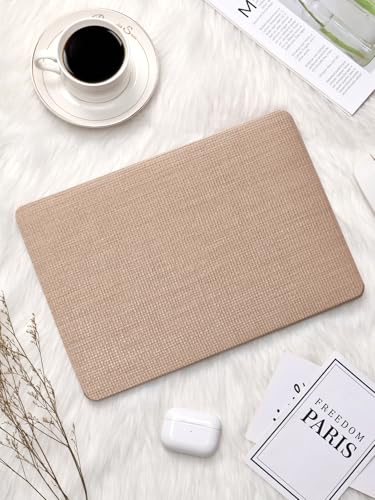 Seorsok Compatible with MacBook Air 13 Inch Case2022 2021 2020 2019 2018 Release A1932 A2179 M1 A2337 Touch ID,Elegant Leather Plastic Hard Shell Case with Keyboard Cover,Brown Woven No Logo Cutout - color: Brown Woven, size: Air13（A1932 A2179 M1 A2337）