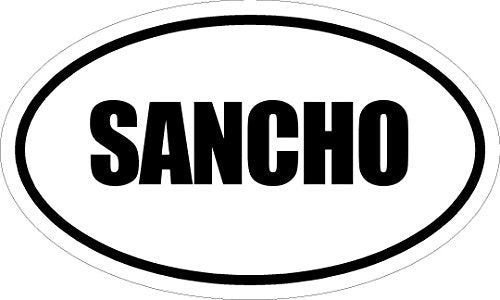 Beach Graphic Pros 3" Printed Euro Style Oval Sancho Decal Sticker décor Great Size for Mug Phone case Hard Hats and Helmets.