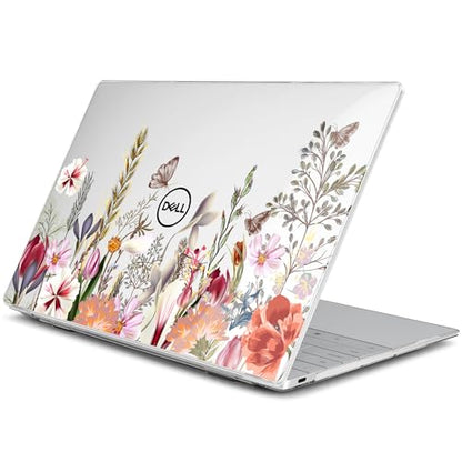 Batianda Cute Whimsical Wildflower Case for Dell XPS 13 Laptop 2024 2025 | Fits Model 9340/9345/9350 13.4" Display, Lightweight Slim Hard Shell Protection for Women and Garden Lovers - color: Flower field