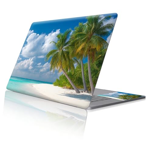 Reusable Universal Laptop Skin Sticker, Cut to Fit for 11.6–15.6 Inch Laptops, Waterproof Protective Film, No-Residue - Tropical Beach - color: Tropical Beach