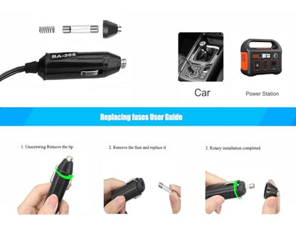 Genuine BA-306 12V Car DC Adapter Power Cord Supply Compatible with Inogen One G3 G4 G5 Model IO-300 IO-400 1400-1000 1400-2000 BA-301 BA-503 BA306 Auto Vehicle Cigarette Lighter Plug Battery Charger