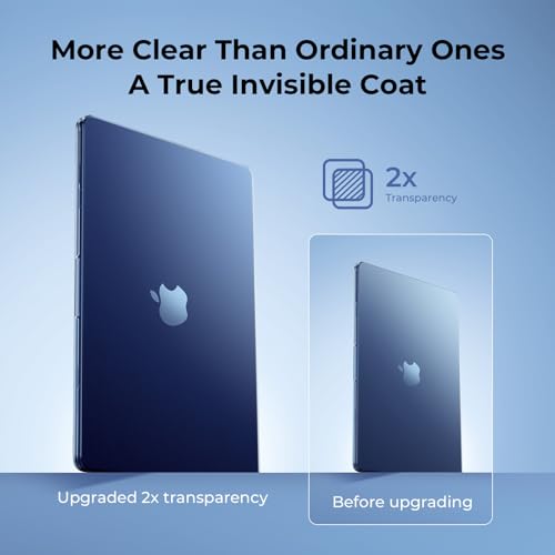 EooCoo Compatible with MacBook Air 13 inch Case M5 2026-2022 M4 M3 M2 A3449 A3240 A3113 A2681, Fit Like a Glove, Scratch Resistant Protective Hard Shell Cover for Mac Air 13.6", Crystal Midnight - color: Crystal Midnight, size: MacBook Air 13.6 inch