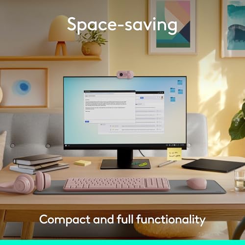 Logitech MK250 Compact Bluetooth Wireless Keyboard and Mouse Combo - Rose | Bluetooth connection only, compact keyboard with number pad, small ambidextrous M196 mouse with 3 non-customizable buttons - color: Rose, style: Combo