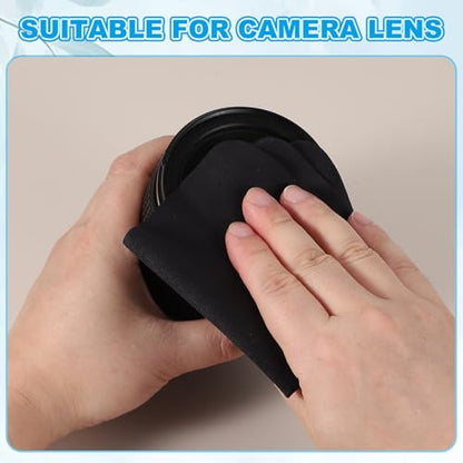 PATIKIL Glasses Cleaning Cloth 7.9" x 7.9", 12 Pcs Microfiber Eyeglasses Cleaner Cloths Soft Suede Wipe Screen for Camera Len Eyeglass Screens Phones Smart Devices, Black - color: Black, size: 7.9" x 7.9"