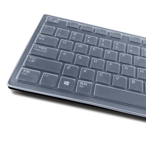Keyboard Cover for Dell KM636 KB216 KB216t/d/p Keyboard, Dell Optiplex 3050 3240 5250 5460 7450 7050, Inspiron Desktop 3475 3477 3670 5400 5490 7700 7790, Transparent - color: Transparent