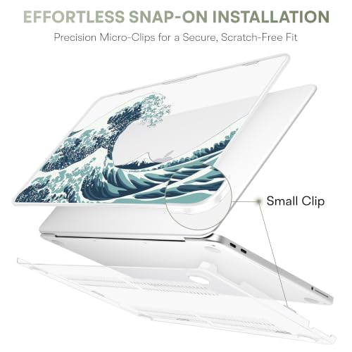 May Chen Compatible with MacBook Neo 13 inch Case 2026 Model A3404, Plastic Hard Shell,Keyboard Cover,Screen Protector,Dust Plug, for MacBook Neo 13" with A18 Pro Chip, Great Wave - color: Great Wave
