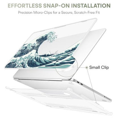 May Chen Compatible with MacBook Neo 13 inch Case 2026 Model A3404, Plastic Hard Shell,Keyboard Cover,Screen Protector,Dust Plug, for MacBook Neo 13" with A18 Pro Chip, Great Wave - color: Great Wave