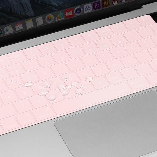 MOSISO Keyboard Cover with Solid Texture, Laptop keyboard Cover | Compatible with MacBook Air 15 inch M3 A3114 M2 A2941/Air 13.6 A3113 A2681/Pro 14/16 M4 M3 M2 M1 - color: Baby Pink