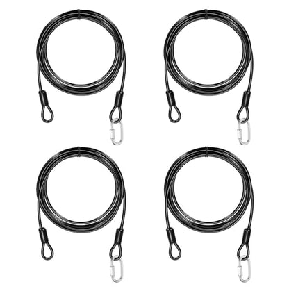 PATIKIL Security Cable Lock (3/16" Dia 8.2ft, Black)(4 Set) Vinyl Coated 304 Stainless Steel Double Loop Flexible Wire Rope Safety Cable with Quick Links Locking Connectors - color: Black, size: 8.2ft x 3/16"