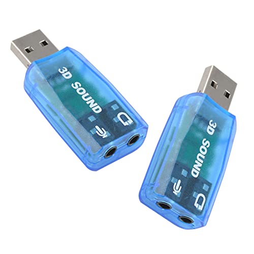 External 5.1 USB Stereo Sound Card USB 2.0 to 3D Audio Sound Card Adapter Virtual 5.1 Channel for Windows and Mac, PC, Notebook with 3.5mm Headphone and Microphone