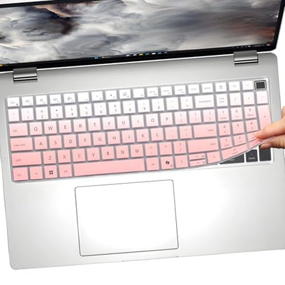 2 PCS Keyboard Cover for 16" Dell Pro 16/Pro 16 Plus/Pro Max 16 PB16250 PB16255 PC16250 PC16255 MC16250 MC16255, Dell Pro Max 18 Plus MB1825 2026-2024 18'' Laptop (NOT FIT Pro 16 Premium DA16250) - color: OPink+Clear