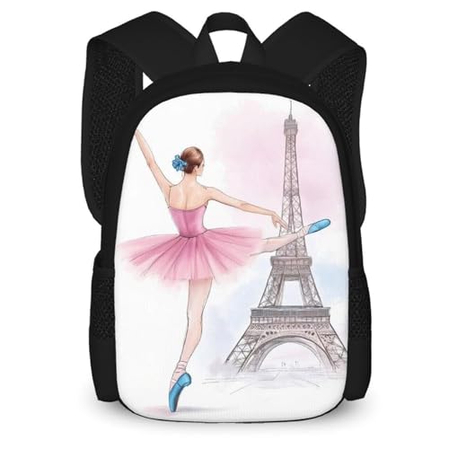 Waterproof College Gym Backpack Lightweight Travel Day Pack Carry On Backpack For Women Men Ballet Dancer Ballerina Eiffel Tower - color: Color563