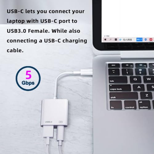 chenyang 2 in 1 USB C to USB 3.0 Socket OTG Adapter with PD 24W Charge for Laptop Tablet Phone - style: USB3.0 2-in-1