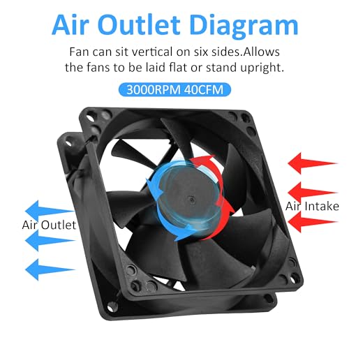 80x25mm12V DC High-Performance 2-Pin XH2.54 Electronics Cooling Fan 2-Pack | 3.15inch 2-Pin XH2.54 Long Life Sleeve Bearing Fan for Desktop PC PSU Incubator Electronics Equipment - size: 80x25mm