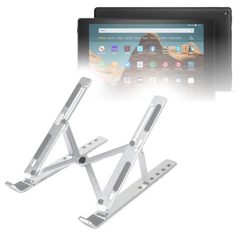 BoxWave Stand and Mount Compatible with Amazon Fire HD 10 (9th Gen 2019) - Compact QuickSwitch Stand, Portable Multi Angle Viewing Foldable Riser - Metallic Silver
