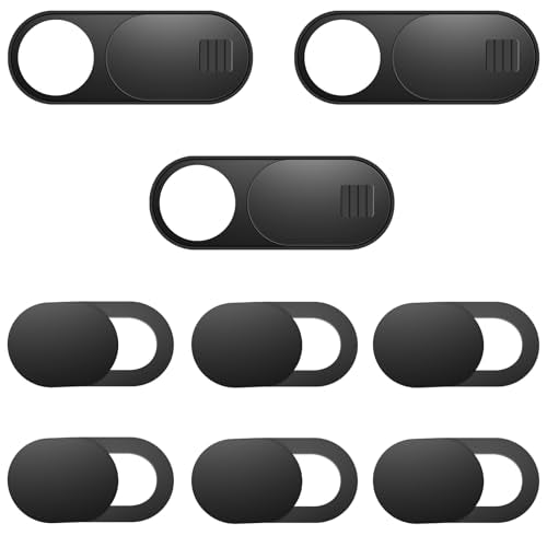 ZUCUCUC Laptop Camera Cover Slide, Camera Cover, 9 Pack Ultra Thin Webcam Cover Slide for Laptop, Desktop, PC, Tablet, Smartphone, Protect Your Privacy and Security(Black) - color: Black (Small 6 Pcs+Large 3 Pcs)