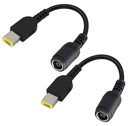 DC 7.9mmx0.9mm to Square Interface Plug Converter DC7.9mm x 5.5mm to Square tip Power Converter Cable Laptop Power Adapter Compatible for Le-no-vo Think-Pad I-B-M [2pack-7909] - color: DC7909F