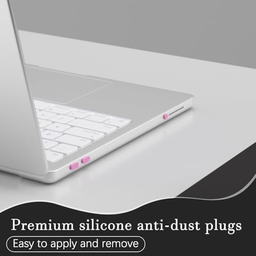 ProElife 7 Pcs Anti Dust Dirt Plug Cups Set for MacBook Neo, Pink | Durable & Reusable Silicone Laptop Accessories, Custom Fit Design, Easy to Clean Non-Slip Stuff for Macbook USB-C & Headphone - color: Pink