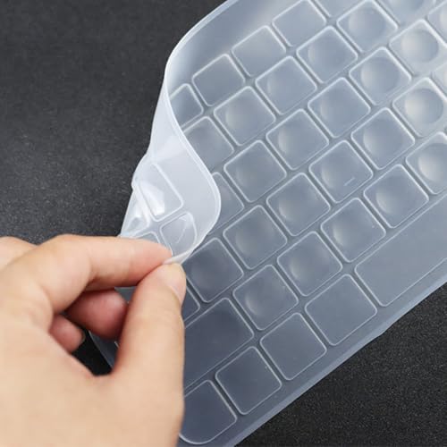 Waterproof Laptop Keyboards Covers Silicone Protective Film for Keys Wireless Keyboards - color: Black