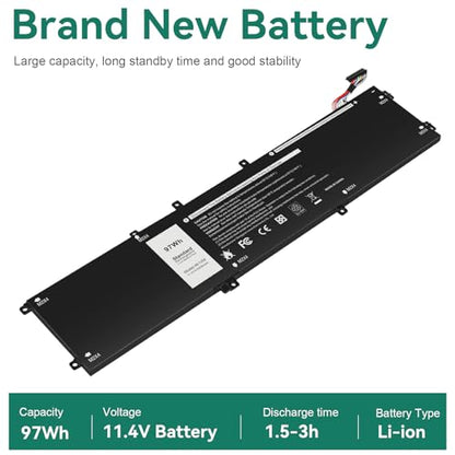 4K1VM Laptop Battery Replacement for Dell G7 17 7700 Gaming Series Inspiron 15 7590 7591 7501 Series Precision 5530 5520 5540 Series Vostro 15 7500 Series W62W6 0W62W6 9TM7D 09TM7D XYCW0 0XYCW0 V0GMT - size: 4K1VM 14.96 4.80 0.73in