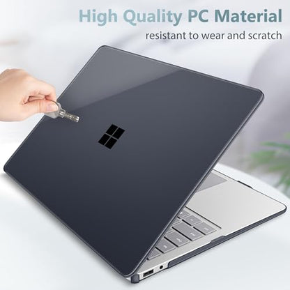 Mektron Clear Case for 2025 Microsoft Surface Laptop Windows 11 Copilot+ PC Surface Laptop 13 Inch Touchscreen Display Cover Fits Model 2095, Crystal Black - color: Crystal Black