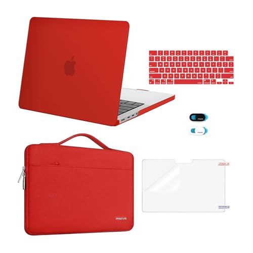 MOSISO Compatible with MacBook Pro 14 inch Case M5 2026 M4 M3 M2 M1 2025-2021 A3427 A3426 A3434 A3112 A3185 A3401 A2918 A2992 A2779 A2442, Case&Bag&Keyboard Skin&Webcam Cover&ScreenFilm, Red - color: Red