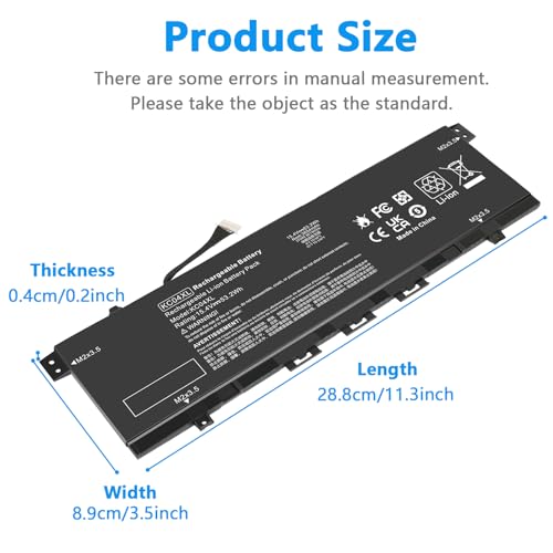 Fancy Buying KC04XL TPN-W133 TPN-W136 Laptop Battery for HP Envy X360 13-AG 13z-AG 13m-AG 13-AR 13-AH 13-AQ 13M-AQ 13T-AQ L08496-855 L08544-1C1 L08544-2B1 HSTNN-DB8P HSTNN-IB8K L08496-855 KC04053XL - size: 11.3*3.5*0.2inch KC04XL