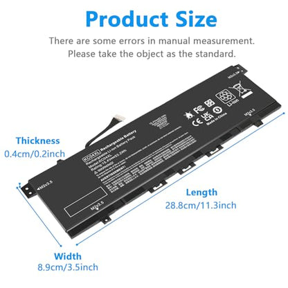 KC04XL Laptop Battery for HP Envy X360 13-AG 13z-AG 13m-AG 13-AR 13-AH 13-AQ 13M-AQ 13T-AQ L08496-855 L08544-1C1 L08544-2B1 HSTNN-DB8P HSTNN-IB8K L08496-855 L08544-1C1 L08544-2B1 TPN-W133 TPN-W136 - size: 11.3*3.5*0.2inch