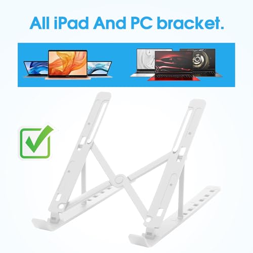 Portable Laptop Stand, Ergonomic Laptop Mount Support, Detachable Laptop Riser Notebook Holder Compatible with MacBook, Dell, Lenovo More 10-15.6" Laptops, Silver