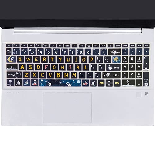 Silicone Keyboard Cover for 15.6 HP Laptop 15-fc 15-fd 15t-fd 15z-fc/HP Pavilion 15-eg 15t-eg 15-eh 15-er, 17z-ca 17-cn 17-cp 17z-cp Model Series,Spaceman - color: Spaceman