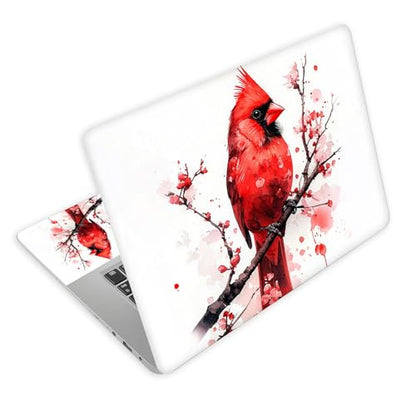 Universal Laptop Skin Decal, 3-Piece Vinyl Protector for 12 13 14 15.6" Notebook, Waterproof Anti-Scratch, Easy Trim & Bubble-Free Finish, Red Cardinal Bird - color: Red Cardinal Bird