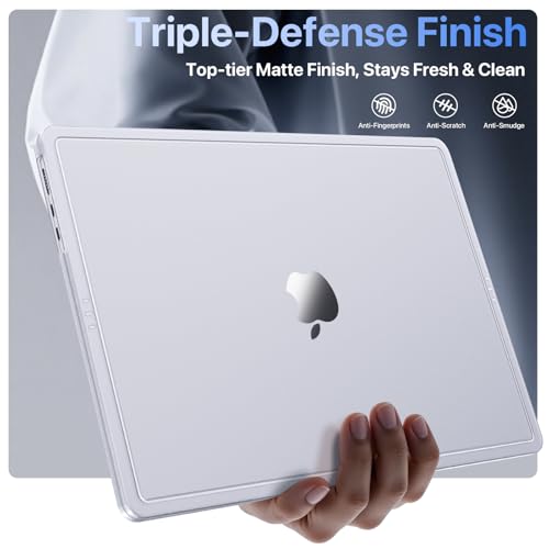Soonjet for MacBook Air 15 inch Case M5 M4 M3 M2 2026-2023 | Anti Crack Upgrade | Matte Protective Hard Shell Laptop Cover | Frost Clear - color: Transparent Clear