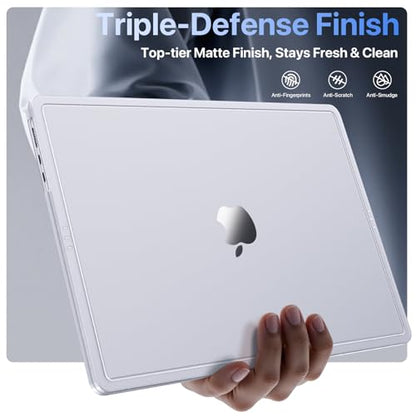 Soonjet for MacBook Air 15 inch Case M5 M4 M3 M2 2026-2023 | Anti Crack Upgrade | Matte Protective Hard Shell Laptop Cover | Frost Clear - color: Transparent Clear
