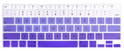 Se7enline for MacBook Pro 13/16 inch Keyboard Cover 2019-2026,Rose Quartz | Silicone Waterproof Dustproof Durable Washable Laptop Accessories Protective Skin 2019/2020/2021/2022/2023,Gradient Purple - color: Gradient Purple
