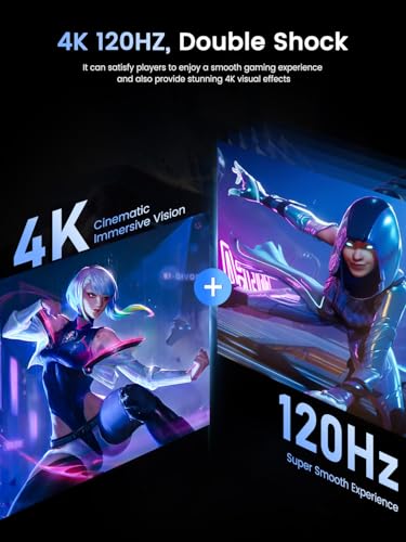 UPERFECT Portable Monitor 4K 120HZ QLED 17.3" | 0.1ms Gaming Monitor, 500 Nits | 3840 * 2160 UHD |100% DCI-P3 | USB-C & HDMI | VESA & Stand | Travel Screen for Laptop, Computer, Game Consoles - size: 17.3"