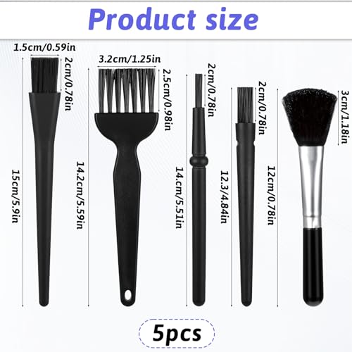 Mini Keyboard Cleaning Brushes Kit, 5 PCS Nylon Anti Static Dusting Brush, Electronics Cleaning Kit Small Spaces, Keyboard Cleaner Brushes Small Brush for Cleanings Computer Motherboard Camera