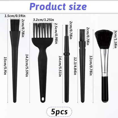 Mini Keyboard Cleaning Brushes Kit, 5 PCS Nylon Anti Static Dusting Brush, Electronics Cleaning Kit Small Spaces, Keyboard Cleaner Brushes Small Brush for Cleanings Computer Motherboard Camera