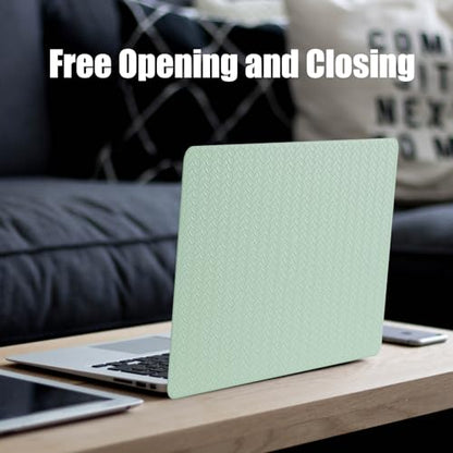 DTangLsm for MacBook Air 13 inch Case 2026 2025-2022 M5 A3449 M4 A3240 M3 A3113 M2 A2681, Woven Textured Leather Hard Shell Cover for MacBook Air 13.6 Case with Logo Cutout & Keyboard Cover, Green - color: #Woven Green