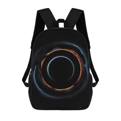 17-Inch Laptop Backpack Water-Resistant Mysterious Black Holes Daypack with Shoulder Strap Lightweight Casual Rucksack for Travel Commuter Hiking Outdoor Activities 20l Black