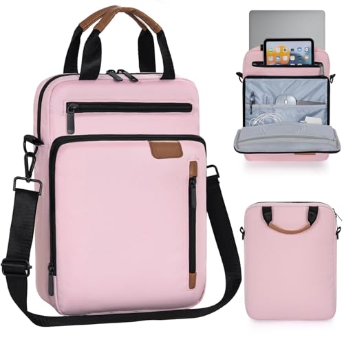 TORIBIO 15 Inch Laptop Sleeve Bag Padded Protective Travel Carrying Case | Fits New 15"/15.3" MacBook Air M5 M4 M3 M2,Dell XPS 15 Plus,15 Inch Surface Laptop 7/6/5/4/3,Galaxy Tab S9 Utra 14.6" - color: Pink, size: 15 Inch