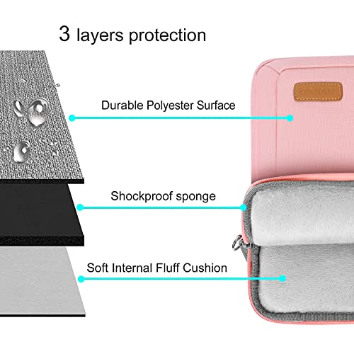 MOSISO Vertical Laptop Shoulder Bag, 15-16 inch Computer Bags Compatible with MacBook Air 15 inch/Pro 16 inch, HP Dell Asus Acer Lenovo Notebook, Laptop Bag with Trolley Sleeve&Zipper Pockets, Pink