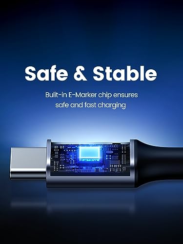 UGREEN 100W Right Angle USB C Cable, Fast Charging Cable, 3.3ft | 90° angled connector for gaming & bedside. For iPhone 17/16/15, MacBook, Galaxy S26/S25, iPad, Pixel, Switch - size: 3.3 ft