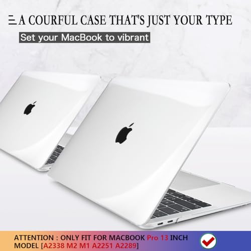 CISSOOK Compatible with MacBook Pro 13 Inch Case Clear M2 M1 | rystal Clear Hard Shell Case with Keyboard Cover for MacBook Pro 13 with Touch Bar A2338 A2251 A2289 2025-2020 -Transparent - color: Clear Transparent