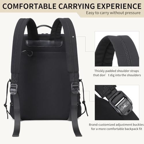 DUSLANG 15.6 Inch Laptop backpack for Men and Women, Anti theft Laptop backpack with USB Charging Port for College, Business, Black