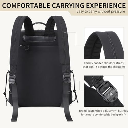 DUSLANG 15.6 Inch Laptop backpack for Men and Women, Anti theft Laptop backpack with USB Charging Port for College, Business, Black